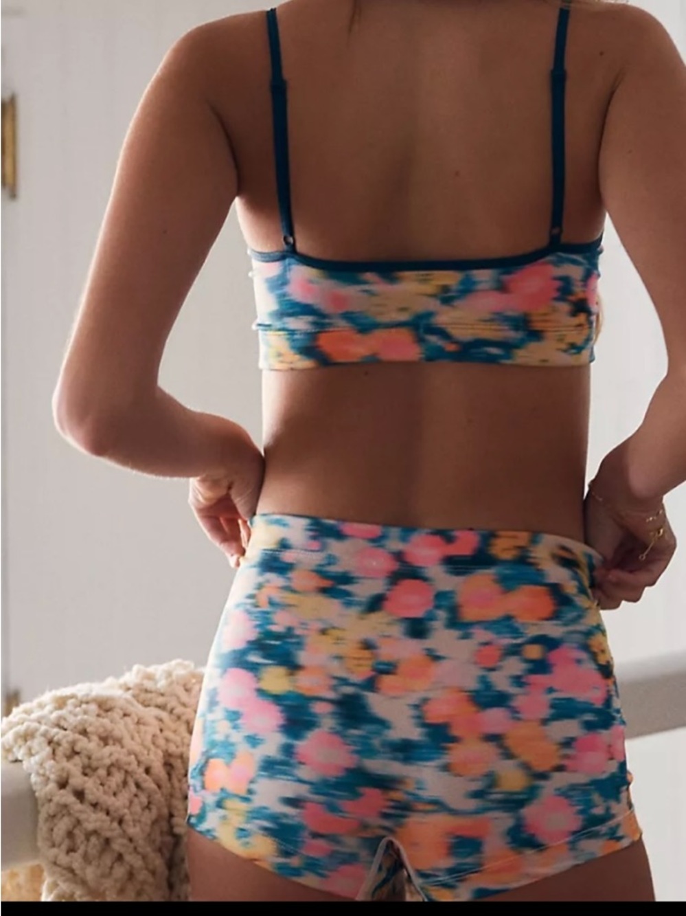 Anthropologie Multi Floral High-Waist Briefs in Blue, Pink. - Picture 3 of 5